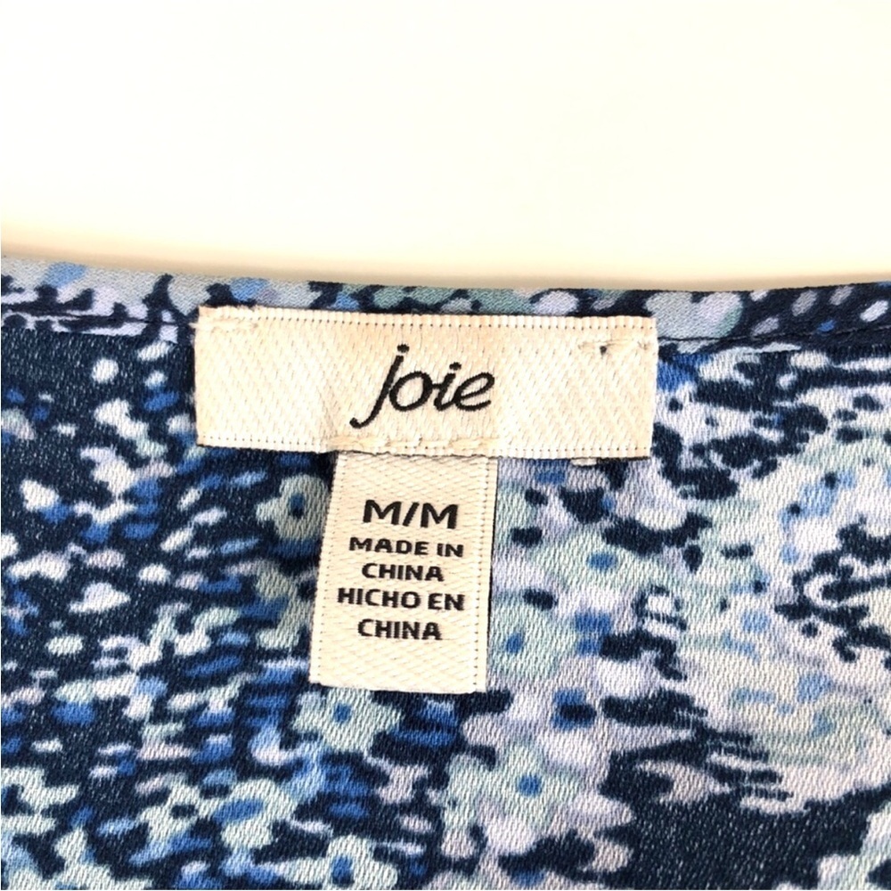 Joie Blouse Peasant Style Blue Parisian Paisley 1/4 Button Size Medium - Picture 2 of 15
